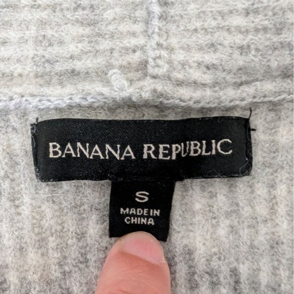 Banana Republic Ribbed Cardigan Womens Size Small Gray Merino Wool Alpaca Blend - Picture 4 of 10